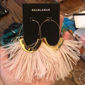 BaubleBar Pink Feather Earrings